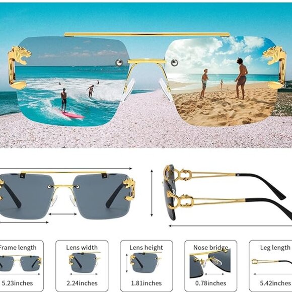 Gold woman's sunglasses - Picture 5 of 6